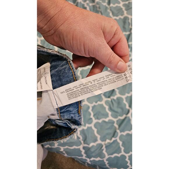 Zara Distressed Denim Mini Skirt Womens Small Raw Hem Light Wash - Picture 5 of 8